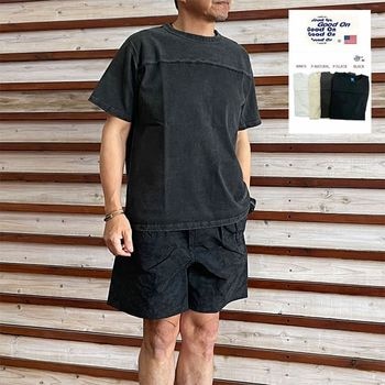 Good On グッドオン 【SALE20%OFF】フットボールTシャツ　GOST1906 Heavy FootBallTee  Black White  P-Natural  P-Black