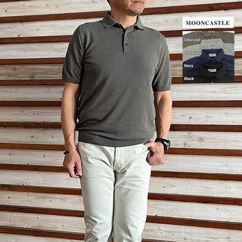MOONCASTLE ムーンキャッスル IC2 ICE COTTON POLO NECK アイスコットンポロ半袖ニット 4カラー