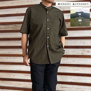 MANUAL ALPHABET  MA-S-781 TYPEWRITER LOOSE FIT タイプライター ルーズフィットバンドカラーシャツ  