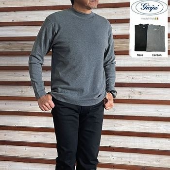 【SALE20%OFF】gicipi ジチピ 2508A DELFINO デルフィーノ  イタリア製 コットンロンT  Nero  Carbon