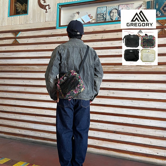 GREGORY グレゴリー スクウェアショルダーポーチ  1556771041 ブラック　ガーデンタペストリー　ベージュ　バリスティックブラック