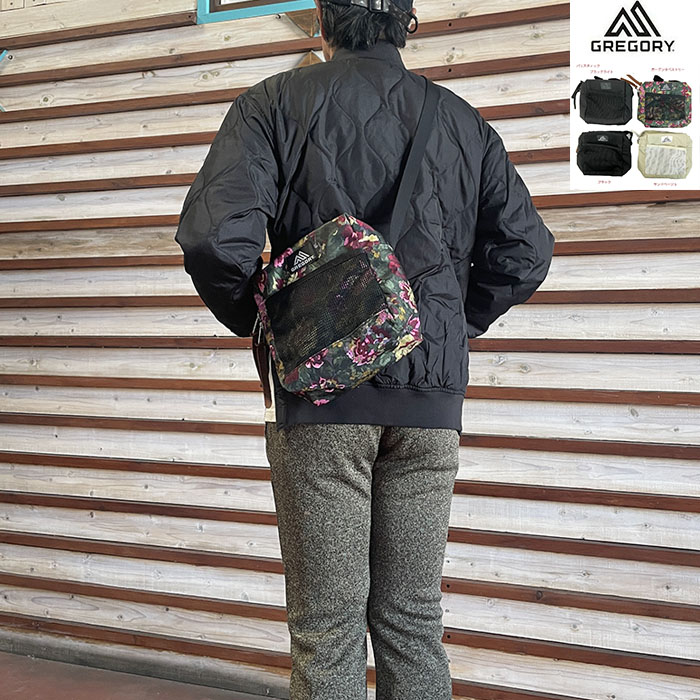 GREGORY グレゴリー スクウェアショルダーポーチ  1556771041 ブラック　ガーデンタペストリー　ベージュ　バリスティックブラック
