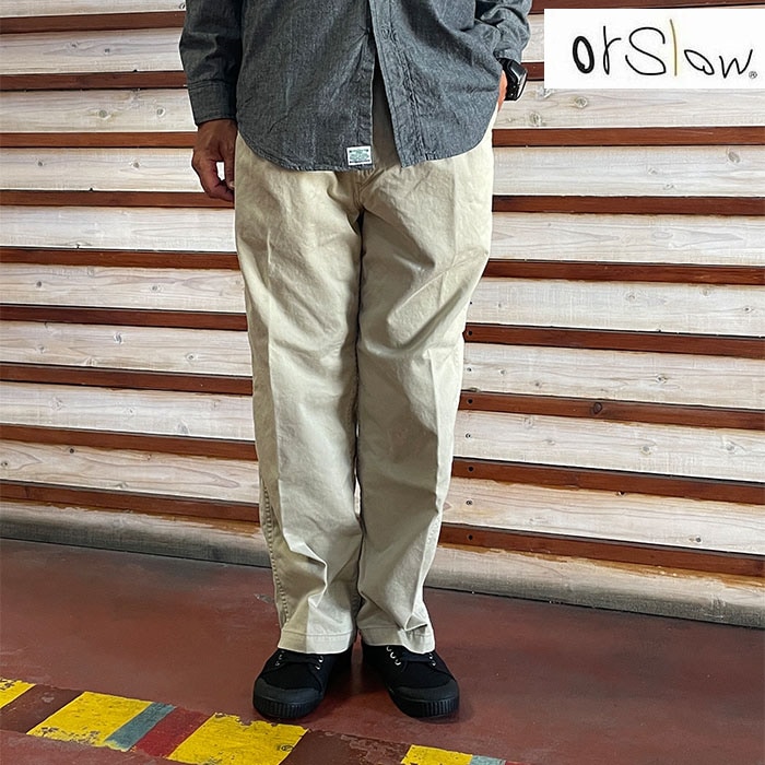 orslow オアスロウ 03-5021-40 TWO TUCK WIDE TROUSERS 2タックワイドトラウザー 日本製 Khaki