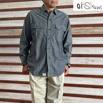 orSlow オアスロウ 01-8064-61 Black Chambray Work Shirt ブラックシャンブレーワークシャツ 日本製 Black