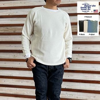 【SALE20%OFF】GOOD ON グッドオン GOLT2106 LONG SLEEVE RIB KNIT ロングスリーブリブニット P-Ajisai  P-Black  P-Natural 