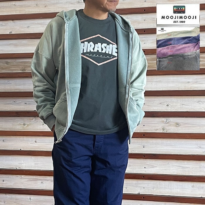MoojiMooji ムージームージーオーバーサイズジップフーディー  Oversized Zip Up Hoodie Aged Sage  MOO-26 アメリカ製