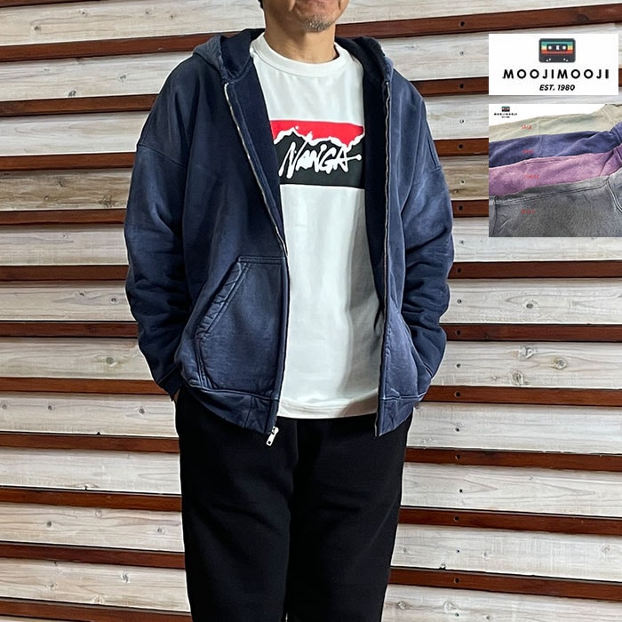 MoojiMooji ムージームージー Oversized Zip Up Hoodie Aged オーバーサイズジップフーディー MOO-25F-3 アメリカ製