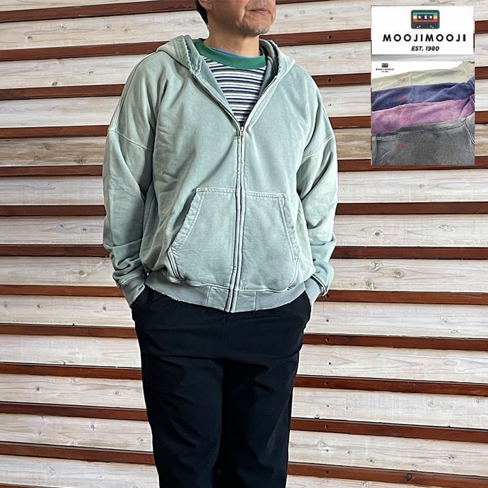 MoojiMooji ムージームージー Oversized Zip Up Hoodie Aged オーバー