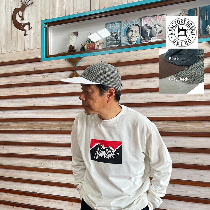 DECHO デコ 9-4AD25 CHECK & MOLESKIN DUCKBILL JET CAP チェックモールスキンダックビルジェットキャップ Black GrayCheck