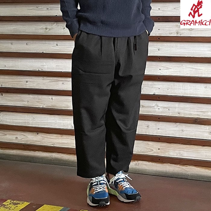 Gramicci グラミチ GMP5-FJP003 WOOL LIKE WIDE TAPERED PANT ウールライクテーパードパンツ Black