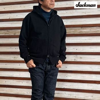 ジャックマン Jackman JM7577  GG Sweat Parka GGスウェットパーカ マイナーチェンジしたパーカ Black