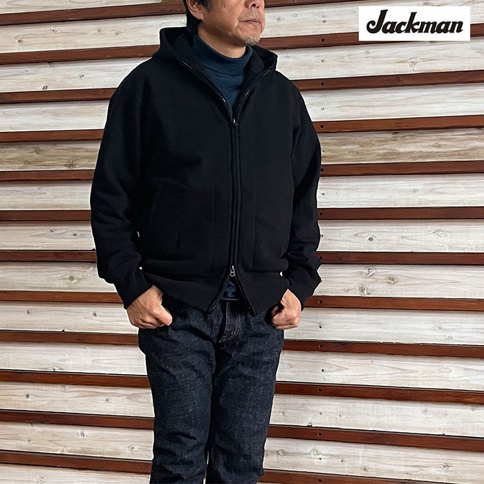 ジャックマン Jackman JM7577 GG Sweat Parka GGスウェットパーカ マイナーチェンジしたパーカ Black
