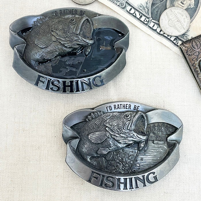 アメリカ製 ベルトバックル　BUCKLES OF AMERICA　バックルオブザアメリカ　バスフィッシング　メタル　ブラック