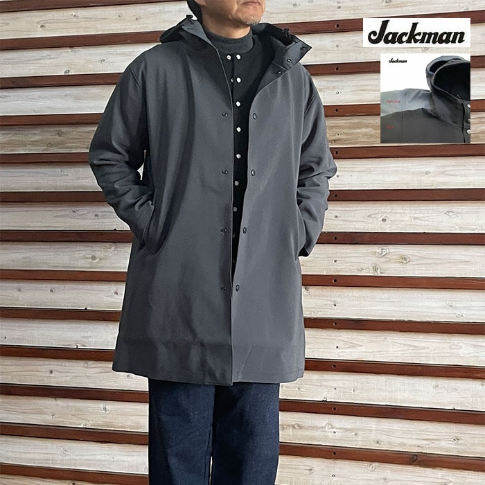 Jackmanジャックマン TC Hoody Coat トリプルクロスフーディコート ミドル丈コート JM8570