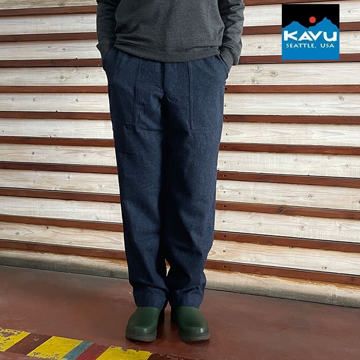 KAVU カブ ウールベイカーパンツ 19823005052005 ネイビー 日本製