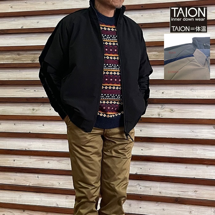 TAION体温 タイオン 日本限定 ジャパンスペシャル トラックリバーシブルダウンジャケット TAION-JK13JS-J1Black D.Choco