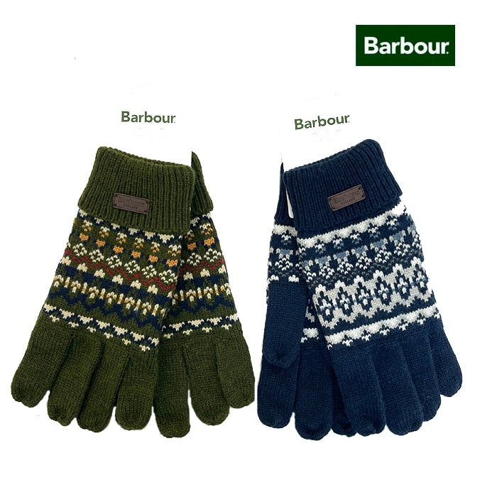 Barbourバブアー　マーロウフェアアイルニットグローブ　ネイビー　オリーブ 252MGL0148
