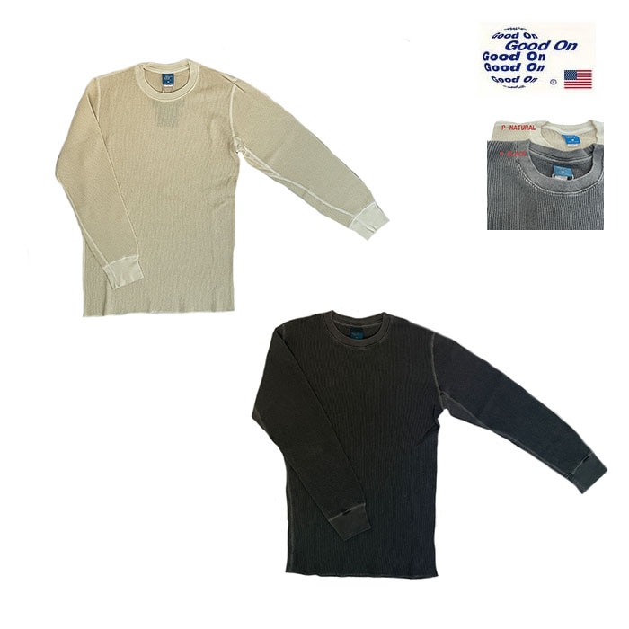 GOOD ON グッドオン ロングスリーブサーマルTシャツ ピグメントナチュラルピグメントブラック GOLT1202