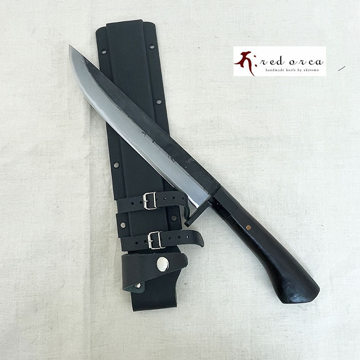 レッドオルカRed Orca　剣鉈210mm 白紙割り込み　7寸 バドニングも最適　アウトドア剣鉈210mm　カイデックスシース