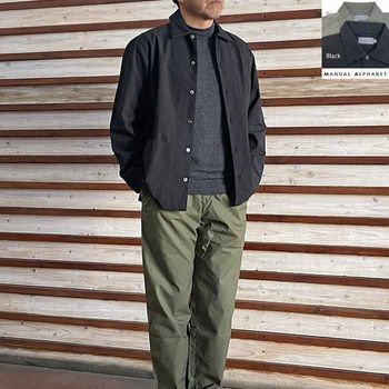 MANUAL ALPHABET マニュアルアルファベット ウェザークロスシャツジャケット WEATHER CLOTH SHT JACKET MA-J-430  Black Sage
