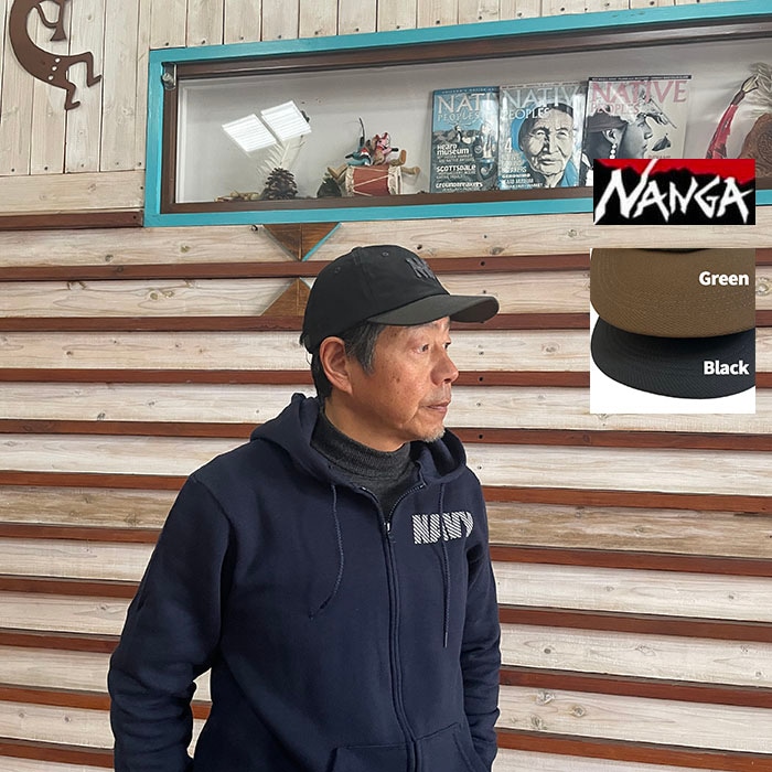 NANGA ナンガ コットンツイル バイカラー キャップCOTTON TWILL BI-COLOR CAP ベースボールキャップ  Black  Green N2600-3A065A
