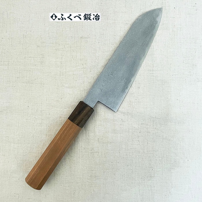 ふくべ鍛冶　ダマスカス三徳包丁 VG10 165mm  ステンレスダマスカス積層 16.5cm  日本製　V金10号　