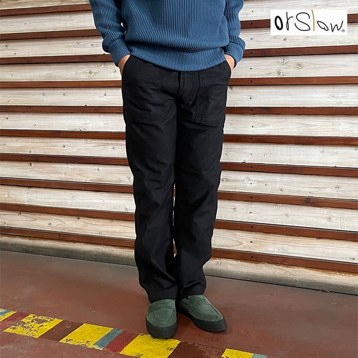 orslow オアスロウ US ARMY SLIM FIT FATIGUE PANTS スリムフィットファティーグパンツ Black 新しいブラック 日本製  01-5032-J61