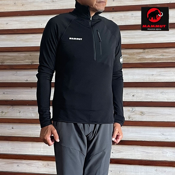 MAMMUT マムート 国内正規品 エナジー ライト ミッドレイヤー ハーフ ジップ プル アジアンフィット Aenergy Light ML Half Zip Pull  Black 1014-05501
