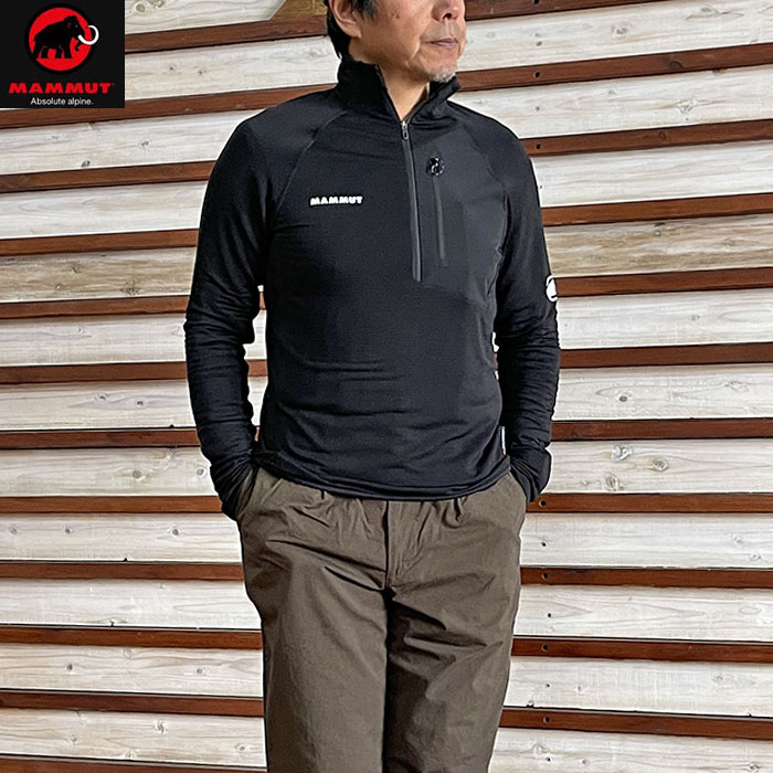 MAMMUT マムート 国内正規品 エナジー ライト ミッドレイヤー ハーフ ジップ プル アジアンフィット Aenergy Light ML Half Zip Pull Black 1014-05501