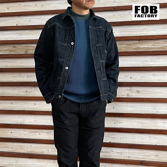 FOB FACTORY エフオービーファクトリー ROCKY SELVEDGE WWⅡ DENIM BLOUSE 大戦 デニム ジャケット 14oz ロッキーセルビッジ 日本製 OneWash F2460