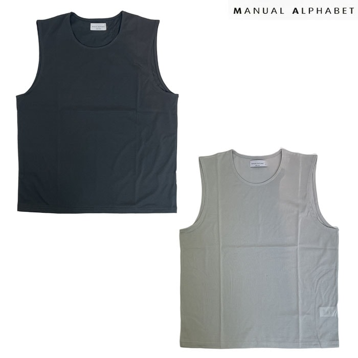 MANUAL ALPHABET マニュアルアルファベット ベーシック ノースリーブアンダーT BASIC UNDER NS TEE タンクトップ LightGray  Charcoal   BASIC-C-002