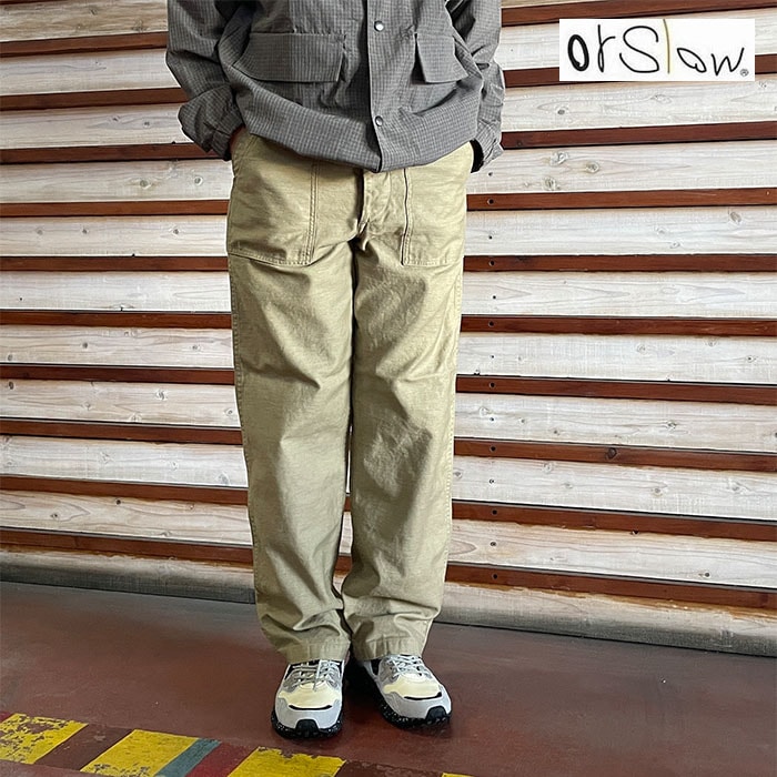 orslow オアスロウ US ARMY FATIGE PANTS レギュラーフィットファティーグパンツ サンドベージュ　01-5002-72