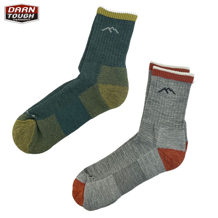 DARN TOUGH ダーンタフ マイクロクルー ミッドウェイトクッションHIKE TREK MICRO CREW MIDWEIGHT Spruce  Flint アメリカ製  1466