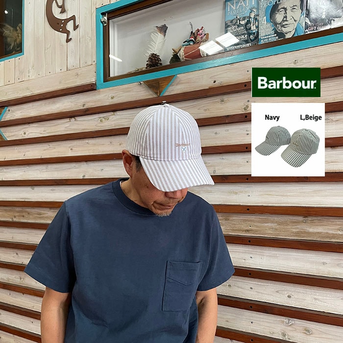 Barbour BARBOUR バブアー CRESSWELL CAP ストライプ6パネルキャップ ユニセックス  LightBeige  Navy 261MHA0935