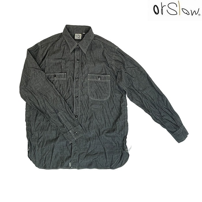 orslow オアスロウ  リラックスフィット ブラックシャンブレー ワークシャツ RELAX FIT BLACK CHAMBRAY WORK SHIRT BlackChambray 01-8270-61