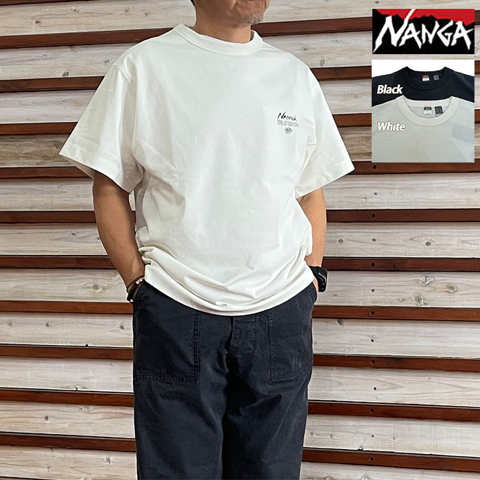 NANGA ナンガ エコハイブリッド ビンテージフラワー Tシャツ ECO HYBRID VINTAGE FLOWER TEE バックプリント Black  White N2610-1M036Z