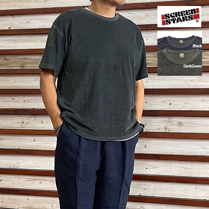 SCREEN STARS スクリーンスターズ Pigment SS Tee ピグメントパイル半袖Tシャツ ピグメント加工 Black  DarkGreen  2622-002SS