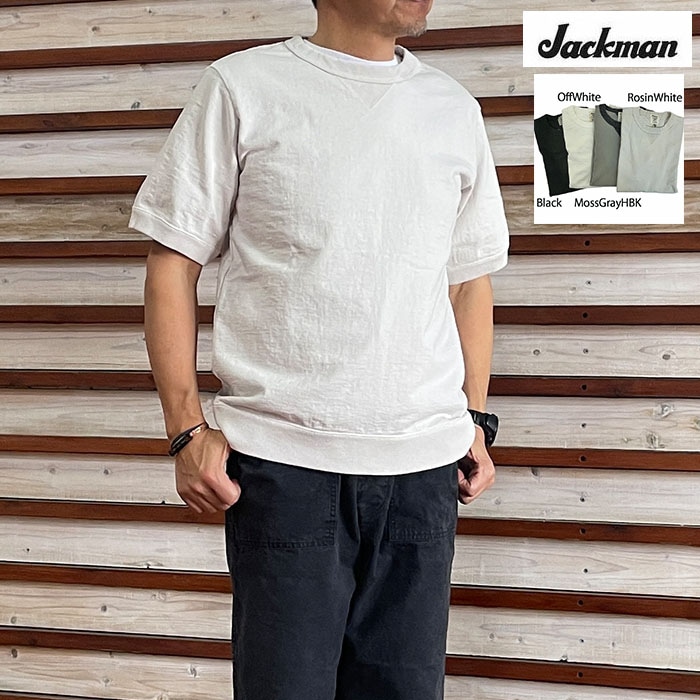 Jackman ジャックマン Dotsume Rib T-Shirt ドツメリブTシャツ Black  MossGrayHBK  OffWhite  RosinWhite JM5110