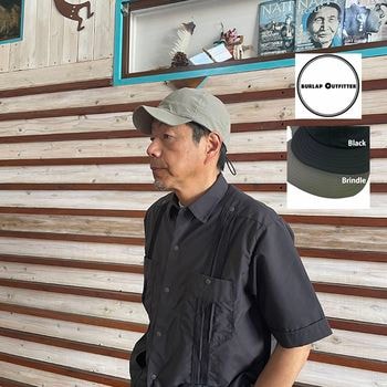 BURLAP OUTFITTER バーラップアウトフィッター 3パネルキャップ 3-PANEL CAP サプレックスナイロン Black  Brindle 日本製 BO090038
