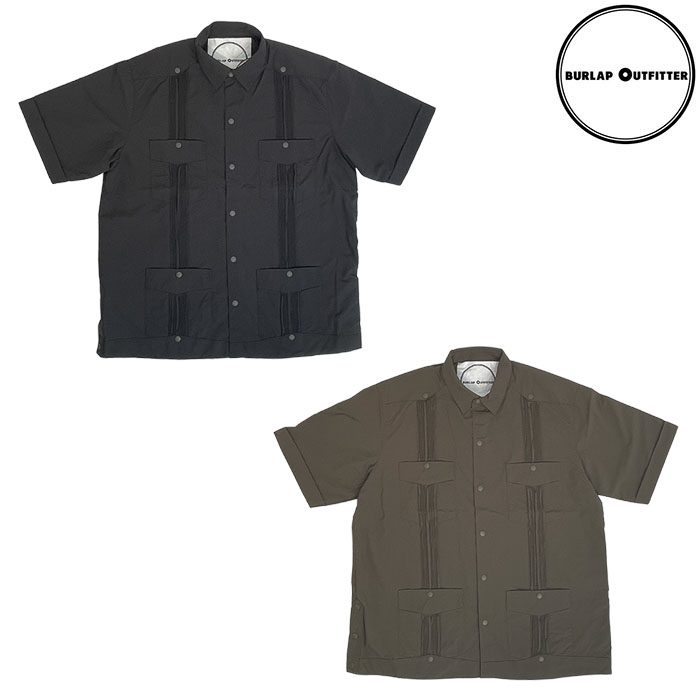 BURLAP OUTFITTER バーラップアウトフィッター  ショートスリーブ ガヤベラ シャツ S/S GUAYABERA SHIRT  Raven Woodland  BO040057