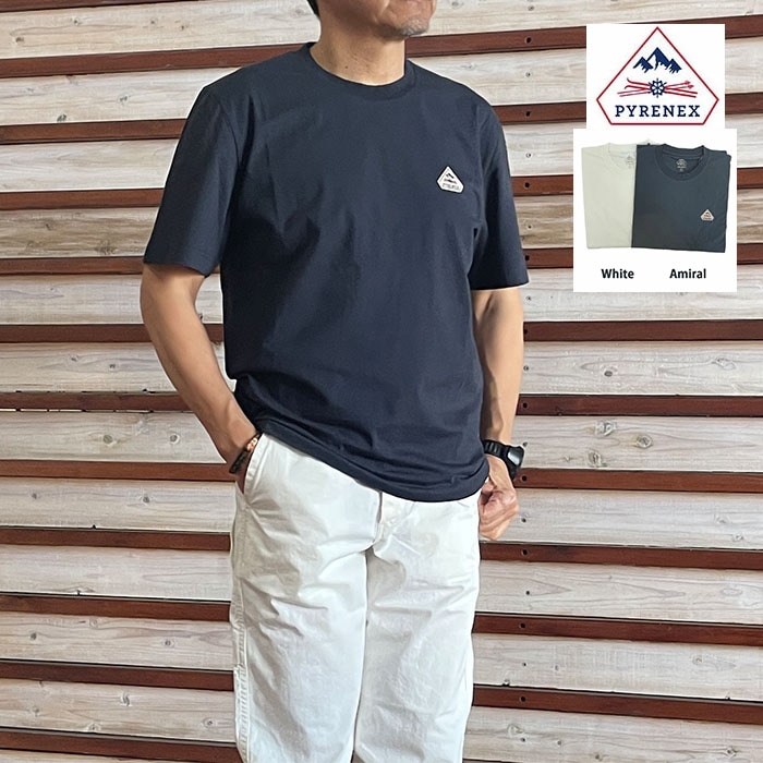 PYRENEX ピレネックス UNISEX CLASSIC クラシック ユニセックス ワンポイント無地Tシャツ 国内正規品 Amiral White HUZ025