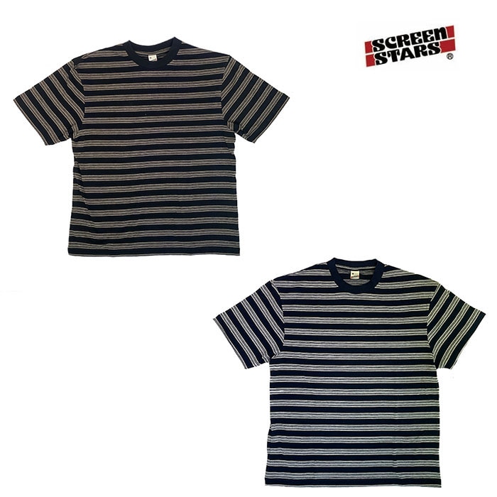 SCREEN STARS スクリーンスターズ Multi border S/S tee マルチボーダー半袖T シャツ　綿ポリTシャツ 2622-011SS 