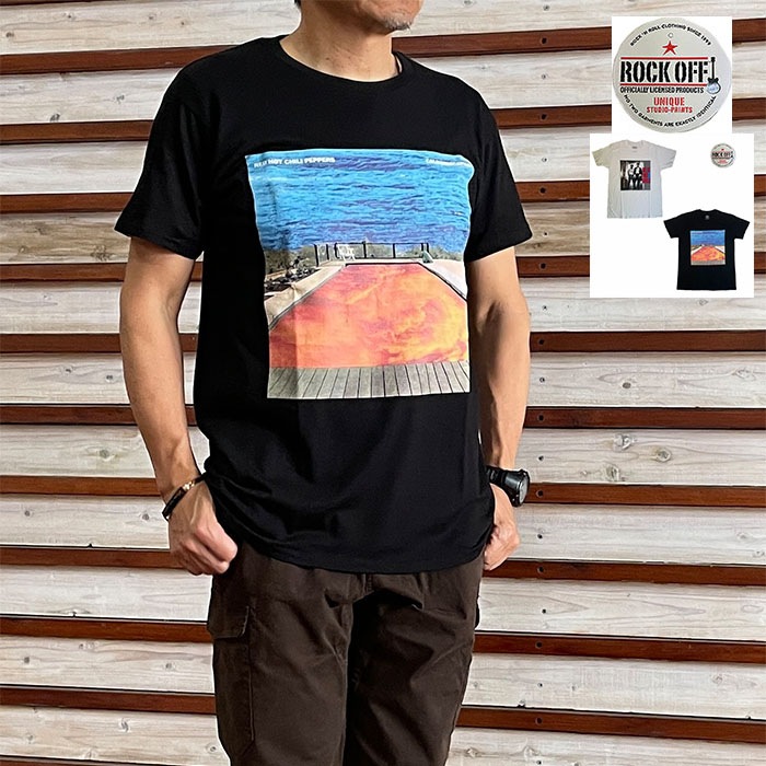 ROCK OFF ロックオフ PET SHOP BOYS RED HOT CHILI PEPPERS プリントTシャツ ホワイトブラック MADE IN UK