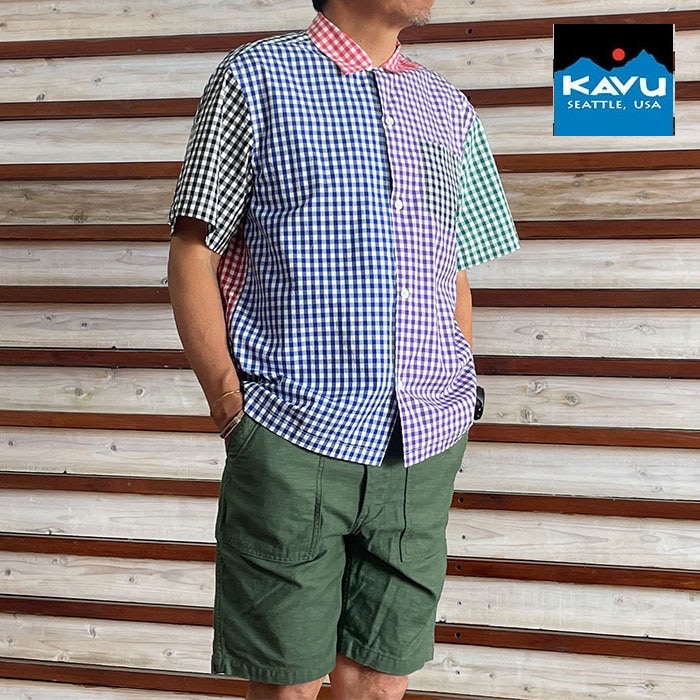 KAVU カブー ギンガムオープンカラーシャツ Gingham OP Shirts 開襟シャツ 日本製 Ugly 19822403
