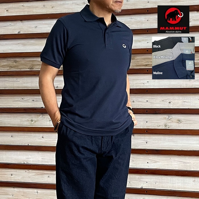 MAMMUT マムート マトリクス ポロ シャツ アジアンフィット Matrix Polo Shirt AF Men 速乾 Black Marine 1017-00402