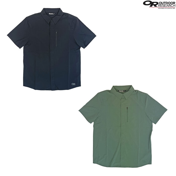 OUTDOOR RESEARCH アウトドアリサーチ メンズ アストロマン エアー ショートスリーブ サンシャツ Astroman Air Short Sleeve Sun Shirt 吸汗速乾機能 Black Malachite #322823