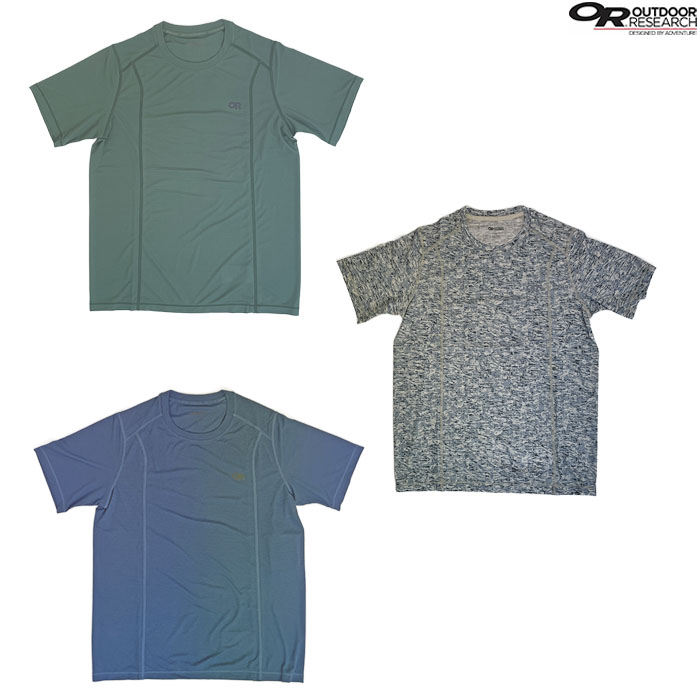 OUTDOOR RESEARCH アウトドアリサーチ メンズ エコーショートスリーブTシャツ Echo T-Shirt 環境に優しいメッシュ素材 OysterTraversePrint Skyline Malachite #287628