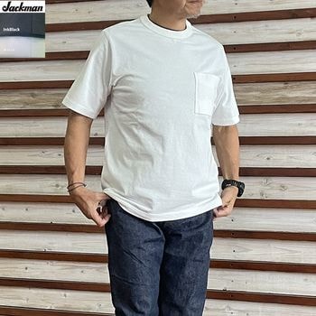 Jackman ジャックマン Pocket T-shirt ポケットTシャツアメリカ綿 InkBlack  White 日本製 JM5534