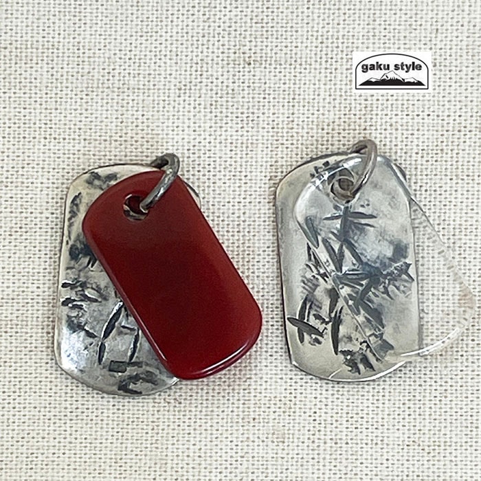 gakustyle シルバープレートタタキ　ヘマタイトレッド　クリスタル　SV925シルバー トップのみ