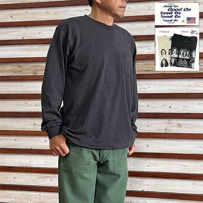 WALLA WALLA SPORT ワラワラスポーツ PRINTABLE L/S TUBE POCKET T 長袖丸胴ポケットT 日本製 DarkBrown Ivory OldGreen UsedBlack
